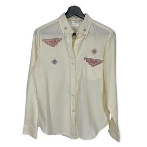 Handmade Textured Southwest Pattern Button Down, *Large